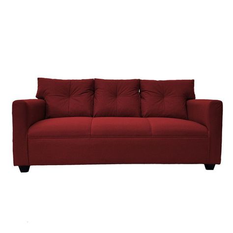 Sofá Mateo Chenille Rojo Pata Plastica 3C-0