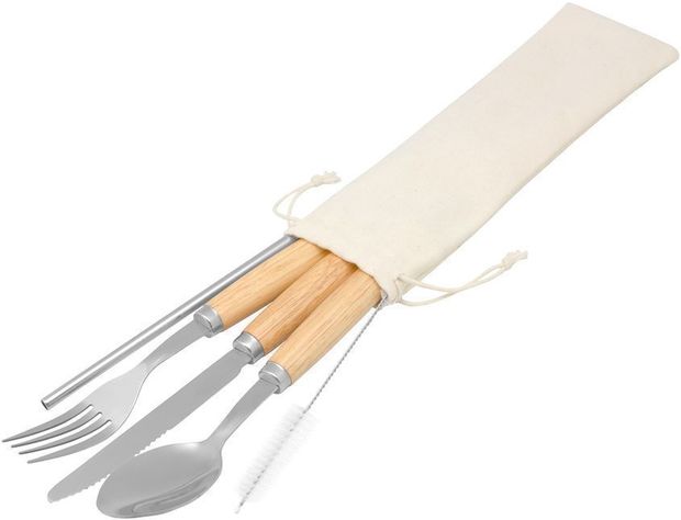Set de Cubiertos con Madera de Bamboo-1