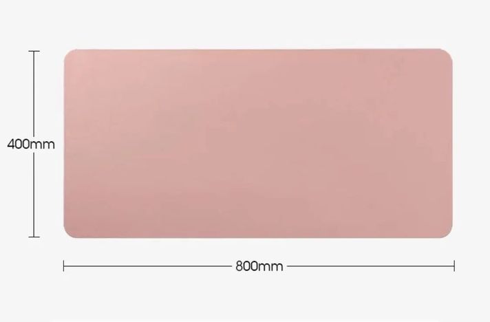 Alfombrilla Mousepad De Cuero Impermeable Reversible 80x40   (Rosa/Celeste)-1