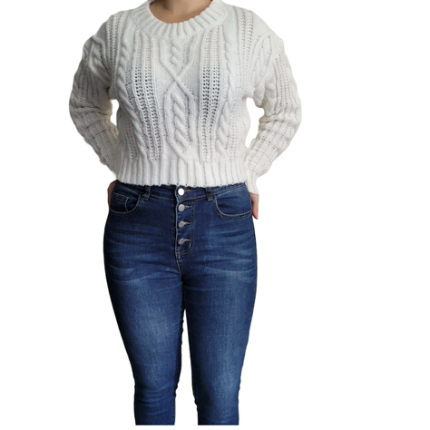 Sweater Mujer Cuello Redondo-1