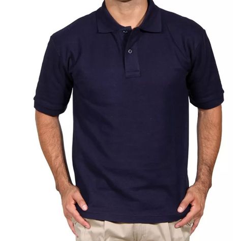 Polera Manga Corta Pique Azul Marino Para Hombre-0