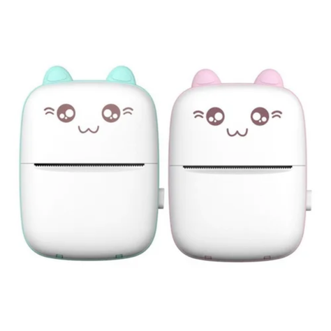 Mini Impresora Térmica Gatito Portátil 3 Rollos Adhesivos de Colores-7