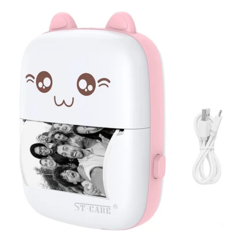 Mini Impresora Térmica Gatito Portátil 3 Rollos Adhesivos de Colores-3