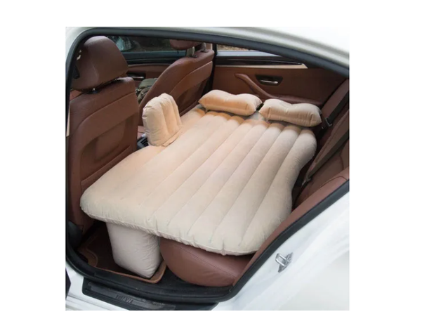 Colchon Inflable Con Compresor 12v Y 2 Almohadas Para Auto-3