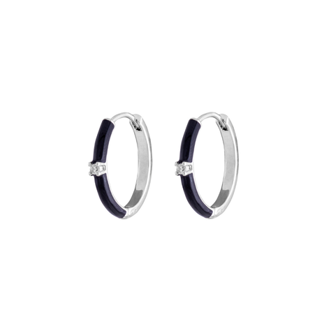 Argollas Luca Black bañadas en oro blanco Boaz Joyas-0