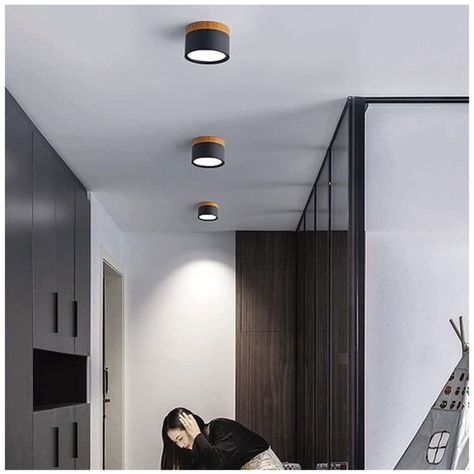 Panel LED Deco Sobrepuesto Madera 6W Negro Frío-3