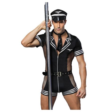 Disfraz Erotico Masculino Piloto Aviador-0