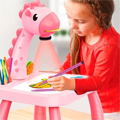 Proyector Tablero De Dibujo Juguete Educativo Aprendizaje Diseño Jirafa Rosa-2
