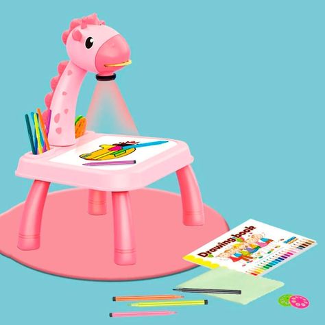 Proyector Tablero De Dibujo Juguete Educativo Aprendizaje Diseño Jirafa Rosa-1