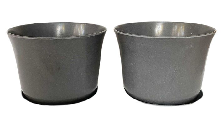 SET 2 MACETAS BIO CURVO GRIS C/PLATO 16,5X13-0
