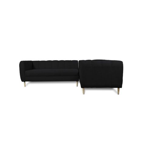 Seccional Lynette Chenille Tipo Lino Negro-0