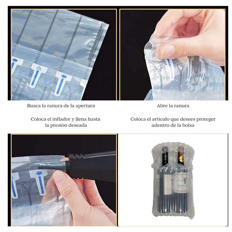 Bolsa dobles De burbujas Protector aire para Botellas Vino set 5 und-2