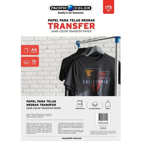 Papel Transfer Premium Para Poleras Oscuras A4 175gr 10 Hojas-0