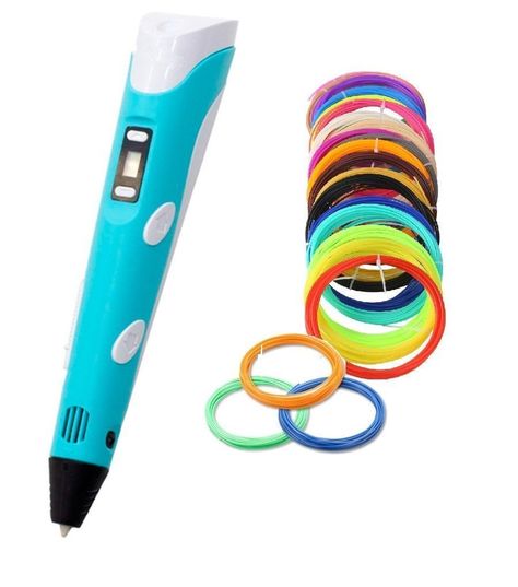 Boligrafo de impresión 3D ABS 3D PEN-2 RP100B LCD 1,75 mm - Azul+ Set filamentos 100m-0