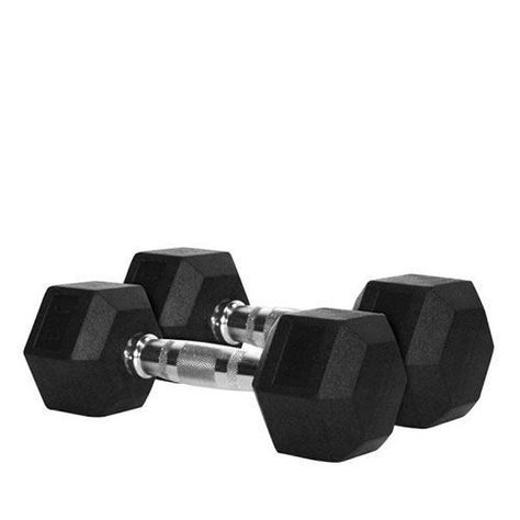 Mancuernas Hexagonales de caucho Par 10 kg-0