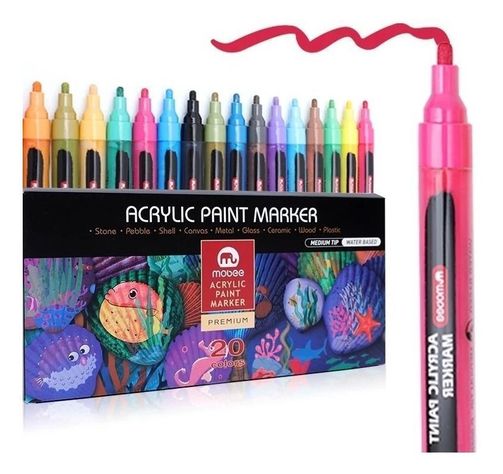 Marcadores Acrílicos Lápices 20 Colores Tipo Posca-0