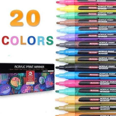 Marcadores Acrílicos Lápices 20 Colores Tipo Posca-1