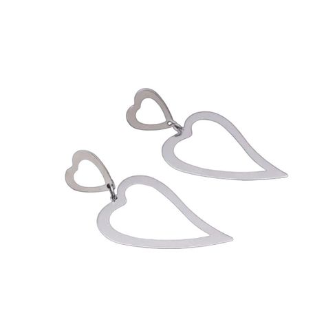 Aros Corazones Shape Heart Silver-0