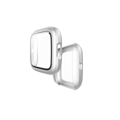 Protector Carcasa Con Vidrio para Fitbit Versa 2 - Plateado-0