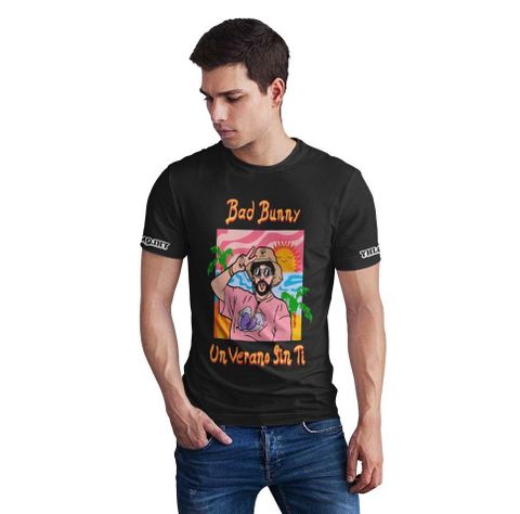 Polera Juvenil Negra Bad Bunny D2-0