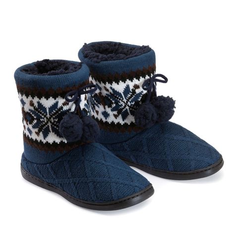 Pantufla Bota Mujer Lana Blue-0