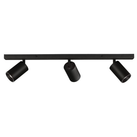Foco Spotlight Negro 3x Con Ampolleta 5,5W GU-10 Neutro M-2