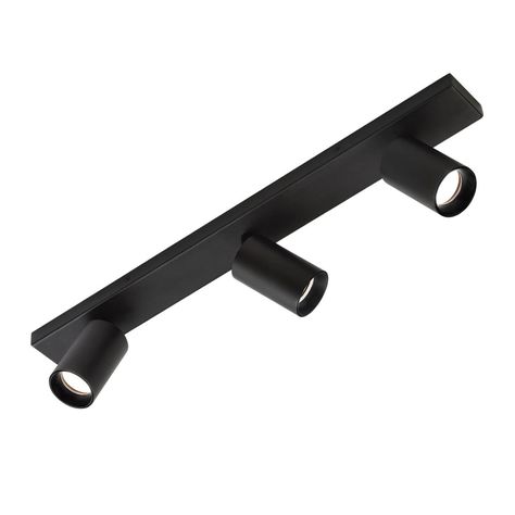 Foco Spotlight Negro 3x Con Ampolleta 5,5W GU-10 Neutro M-1