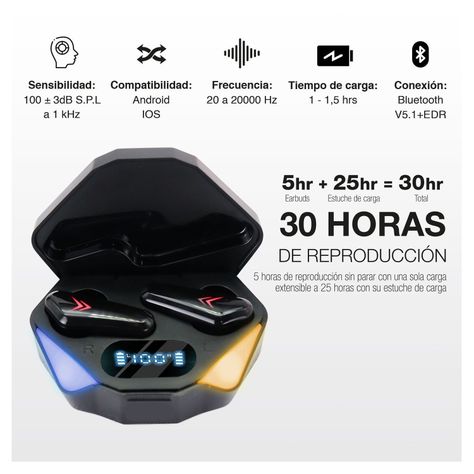 Earbuds Reisen R1 TWS Negro-2