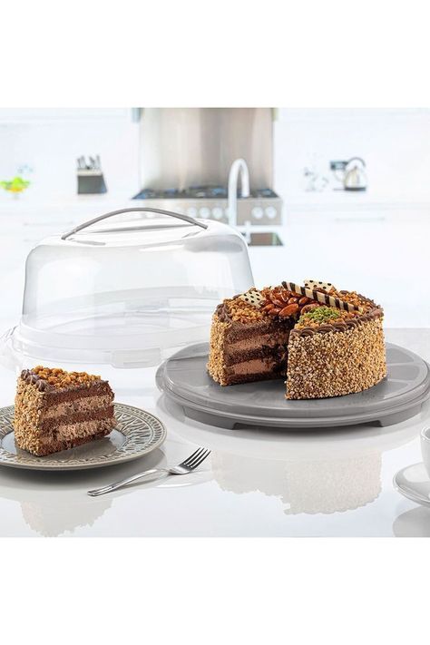 Porta Torta 33cm Gris-1