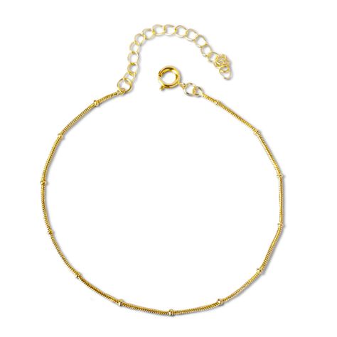 Pulsera Cordón Mini Beads Enchapada Oro 18K-0