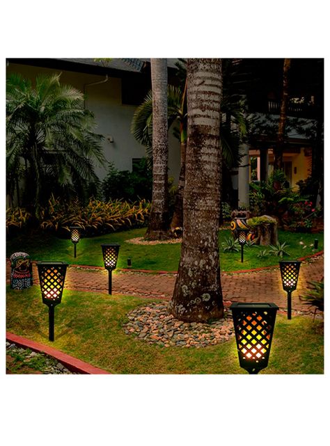 2 Estacas farol solar efecto flama-2