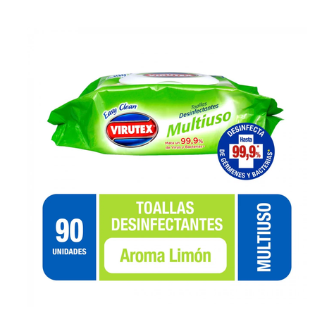 Toallitas Desinfectantes Multiuso Aroma Limón 90UN-4