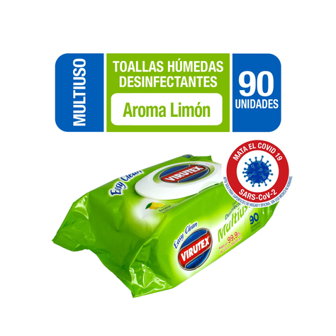 Toallitas Desinfectantes Multiuso Aroma Limón 90UN-0