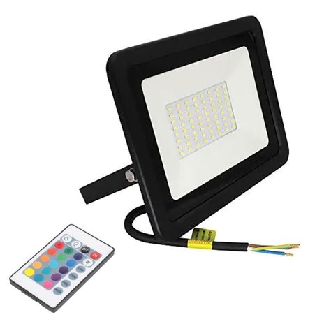 Foco Proyector de Área LED 50W RGB Con Control Remoto-0