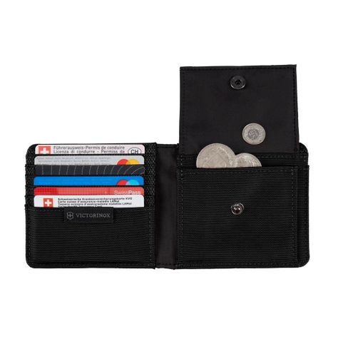 Billetera Bi-Fold Negro con monedero-1