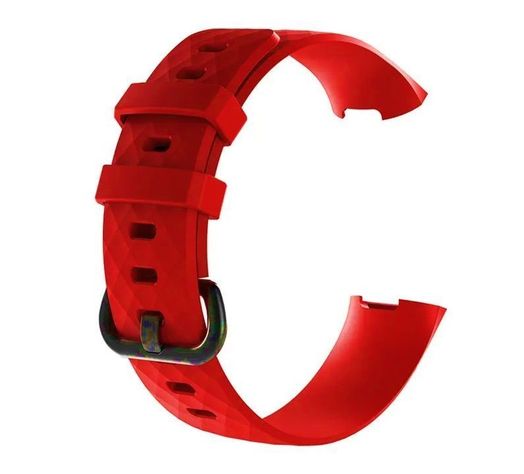 Correa Silicona Compatible Fitbit Charge 3 & 4 / 22,6mm Rojo-0