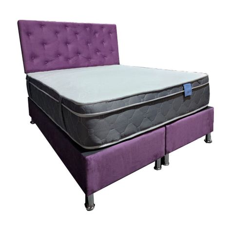 Cama Americana Tanon 2P Morado felpa Pmetal-0