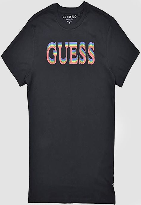 Polera Guess Ss Bsc Rainbow Guess Logo Hd-1