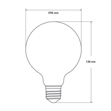Pack 10 Ampolleta Globo LED E-27 Filamento 6W G95 Dimebale SEC-4