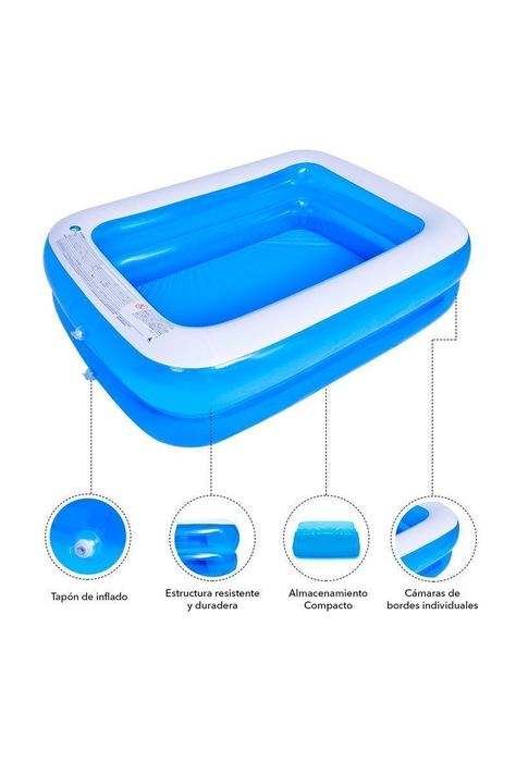 Piscina Rectangular Inflable  440 L 200x150x50 cm-3