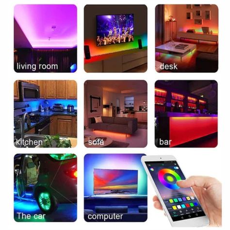 Tira de luz Led RGB BLUETOOTH, 5m multicolor, incluye control-2