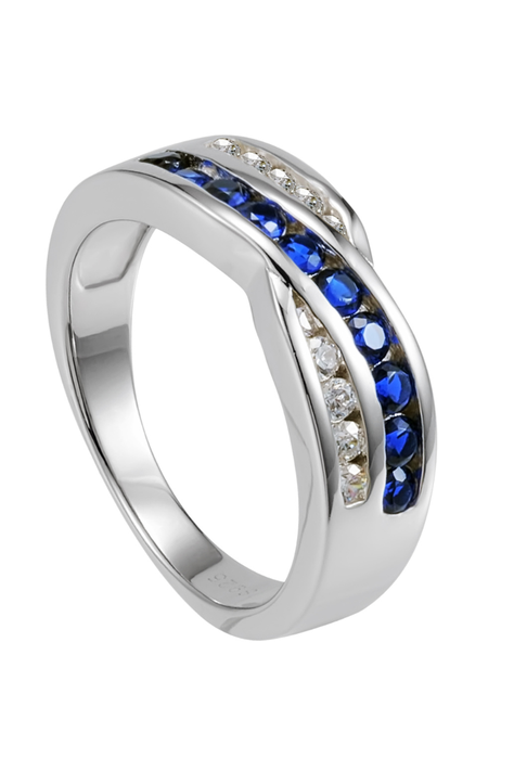 Anillo Vanité Trinity Blue Plata Italiana-Talla 7-0