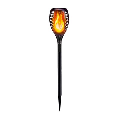 Pack 5 Antorchas LED Estaca Efecto Llama Para Exterior con Carga Solar-2