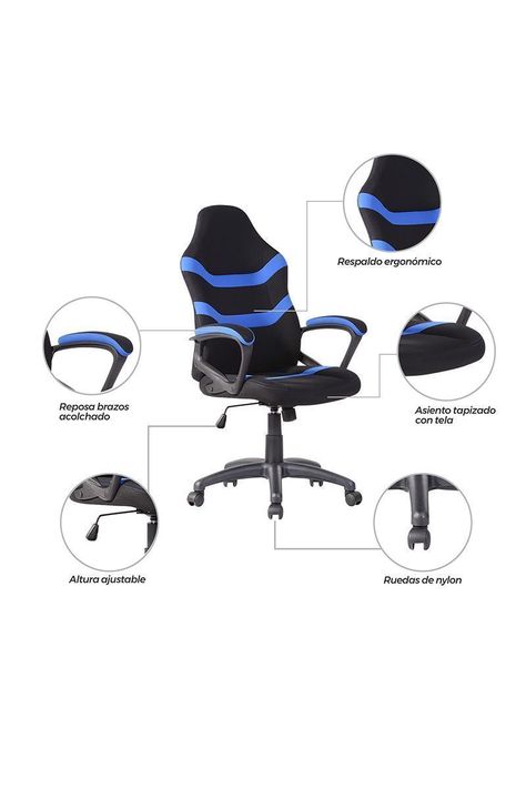 Silla Gamer Infinite Escritorio Azul-4