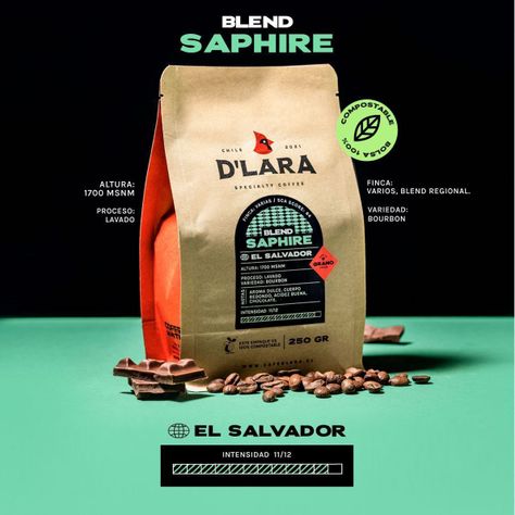 Café Molido 250g Blend Saphire, El Salvador - Bolsa compostable-1