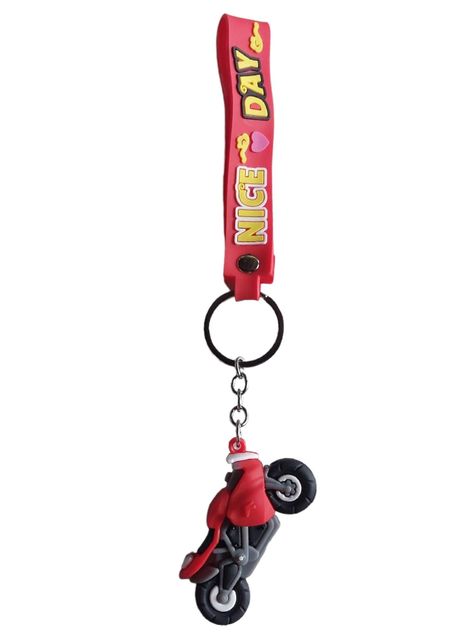 LLAVERO SILICONA DISEÑO MOTO ROJO-0