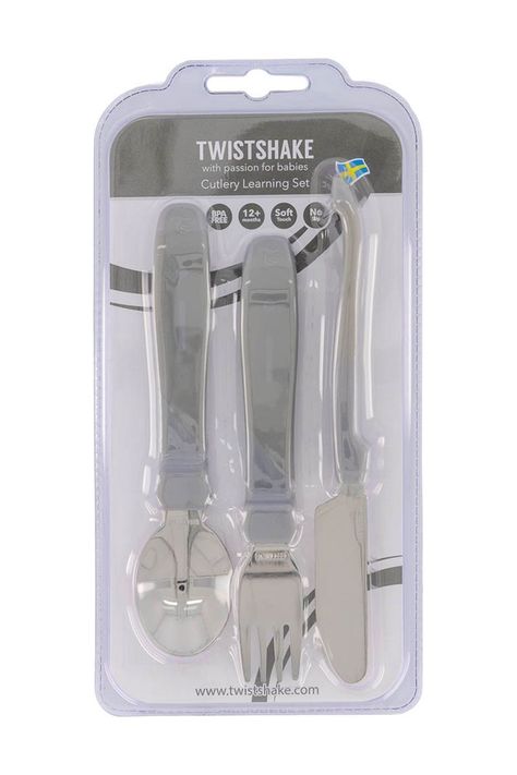 Servicio de acero inox Twistshake 12+m gris-2