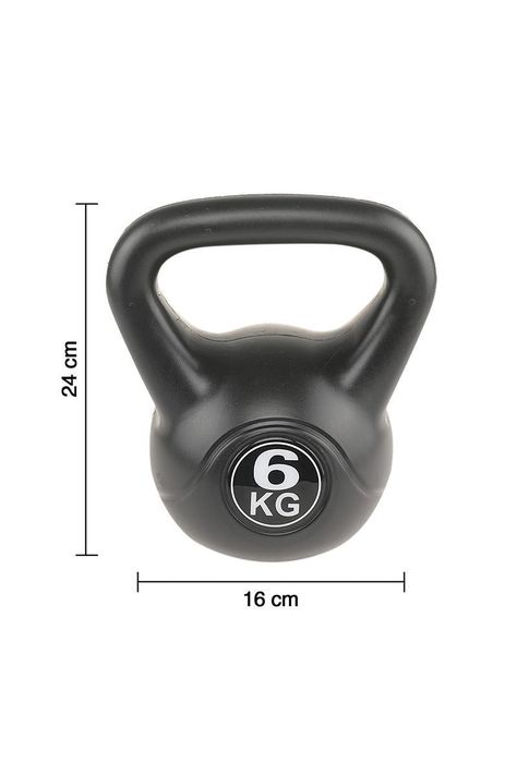Kettlebell Mancuerna Pesa Rusa Cemento 6 Kg Negro-2