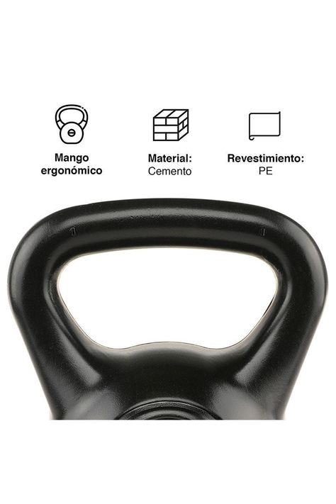 Kettlebell Mancuerna Pesa Rusa Cemento 6 Kg Negro-4