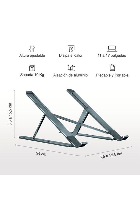 Soporte para Notebook Plegable Altura Ajustable-2